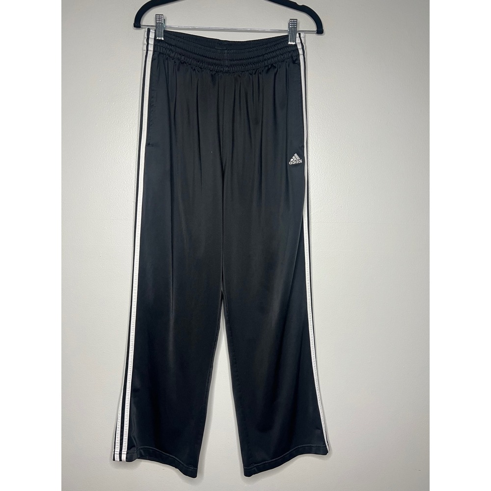 Adidas 3-Stripe Track Pants Black White Athletic Joggers Men's M Y2K Soccer